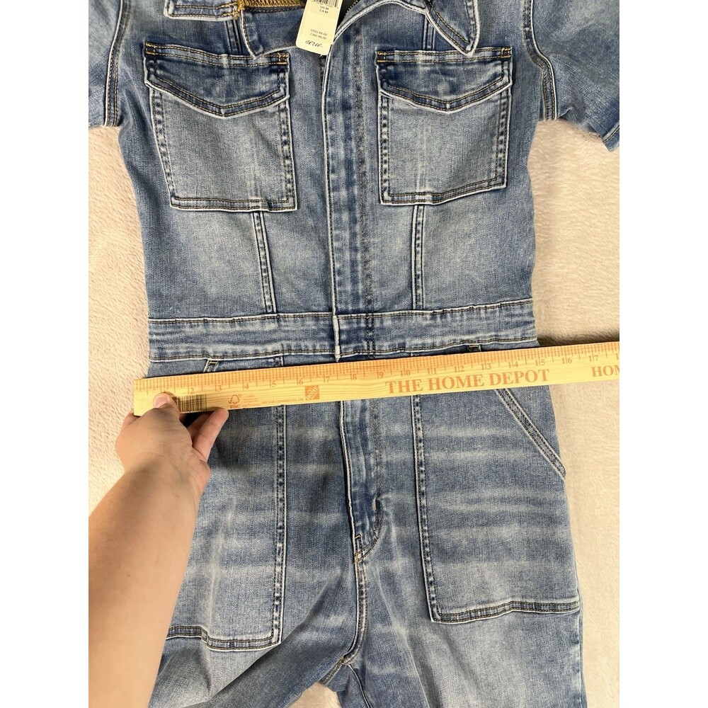 Aerie Utility Denim Jumpsuit Medium Wash Sz M NWT Coveralls Chic Western - Picture 7 of 11